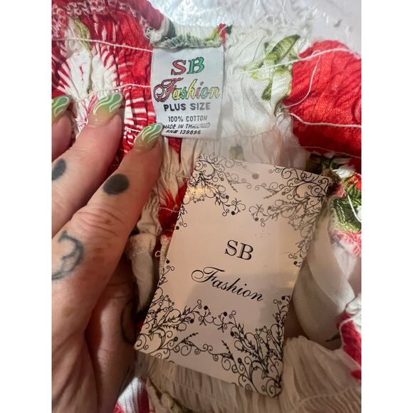 SB Fashions Halter Dress Hibiscus Design Women's One Size - Picture 8 of 8